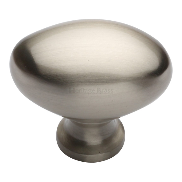 C114 38-SN • 38 x 15 x 32mm • Satin Nickel • Heritage Brass Oval Cabinet Knob